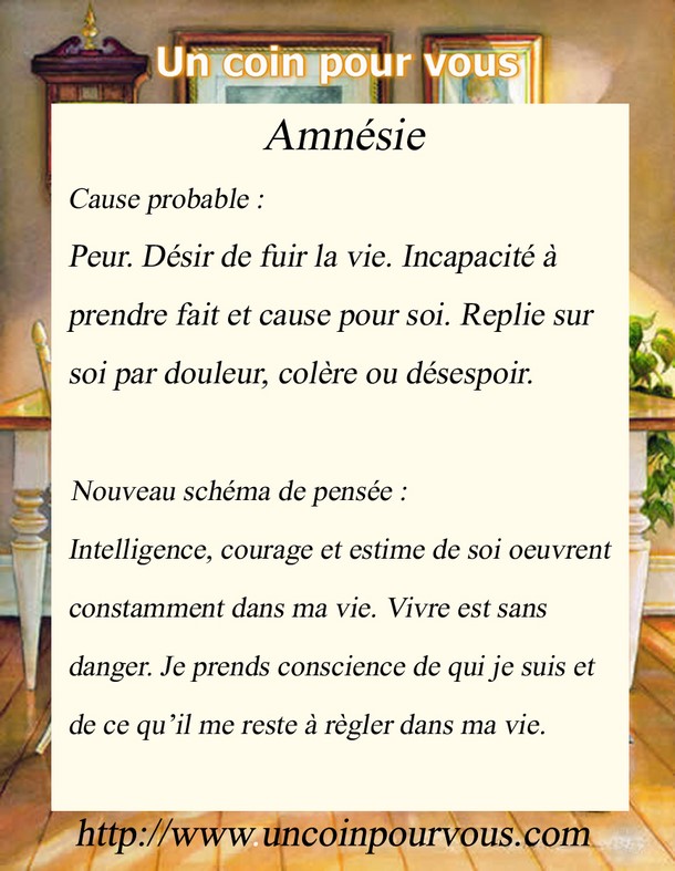 Métaphysique, Amnésie, http://www.uncoinpourvous.com