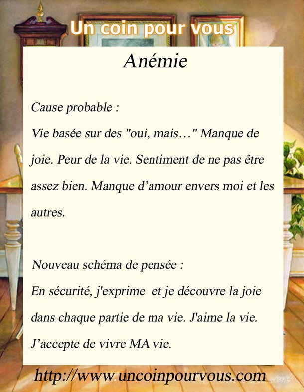 Métaphysique, Anémie, http://www.uncoinpourvous.com