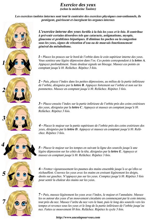 Exercices taoïstes pour les yeux uncoinpourvous.com