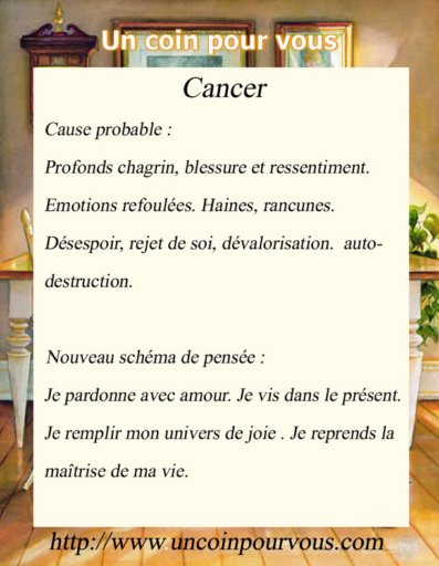 Mtaphysique, Cancer, http://www.uncoinpourvous.com